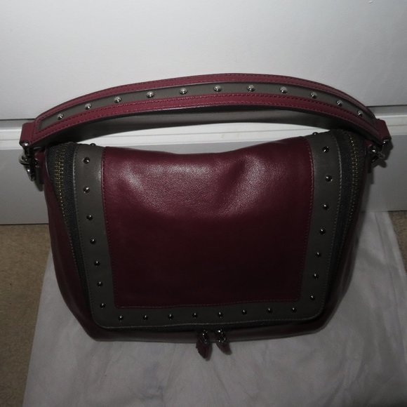 Anya Hindmarch Maxi Zip Studded Bi-Color Hobo/ Shoulder Bag - Picture 2 of 14